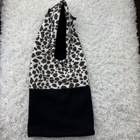 Hot Headz 6-IN-1 Fleece Hood Black Hat Animal Print One Size Fits All NWT - Picture 2 of 10